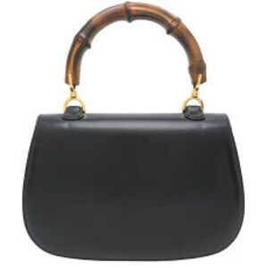 Gucci Black Handbag Leather Bamboo